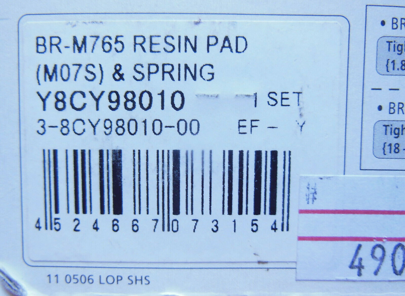 SHIMANO XTR BR-M965 DISC BRAKE PAD SET, M07S RESIN PADS w/ SPRING & PIN, NEW IN - Fresh Stock Dated February 2026
