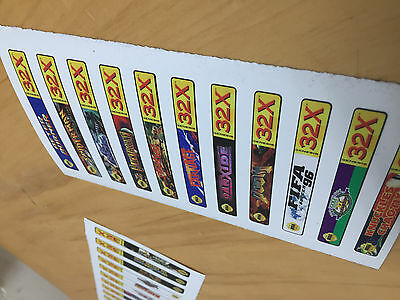 Sega Genesis 32x Sticker End Labels (For All 34 Custom Cartridge Game Stickers) - Fresh Stock Dated December 2025