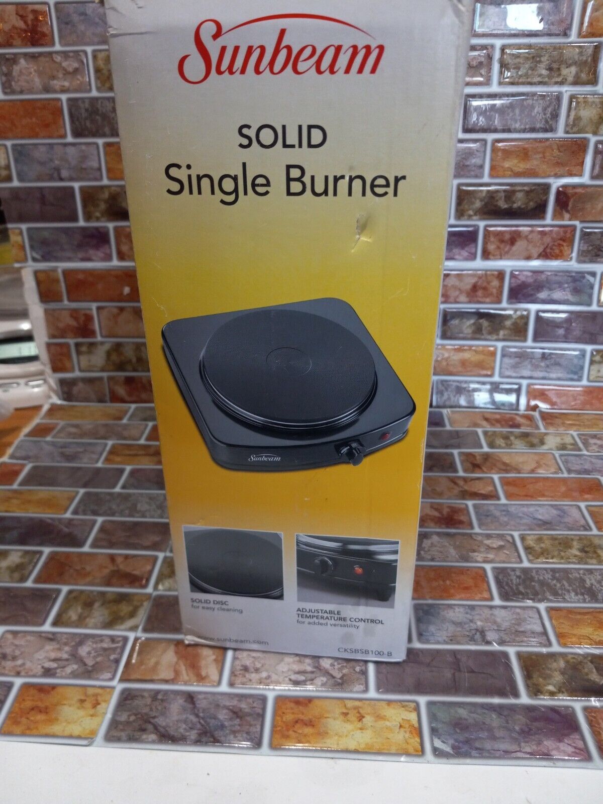 Sunbeam CKSBSB100-B Solid Single Burner New Open Box - Fresh Stock Dated February 2026