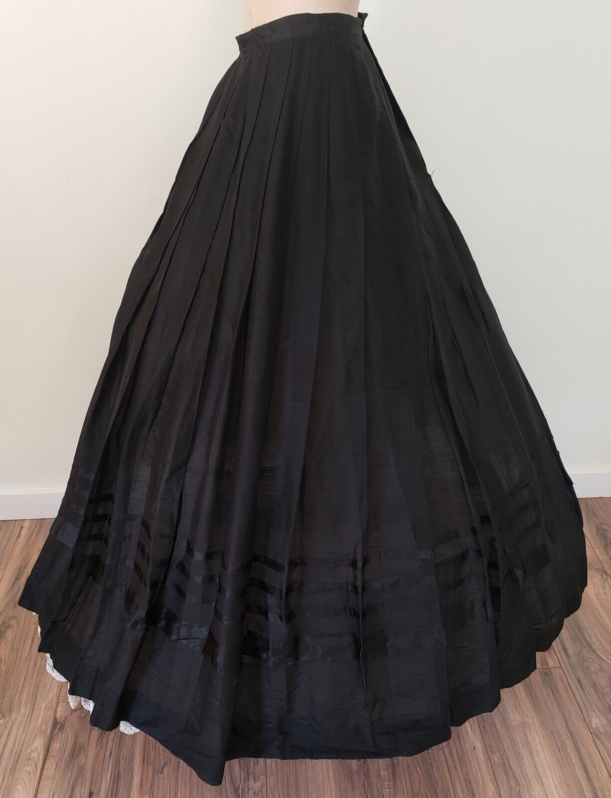 Antique 1910s Early 1900s Edwardian Black Long Silk Skirt sz XS - Fresh Stock Dated March 2026
