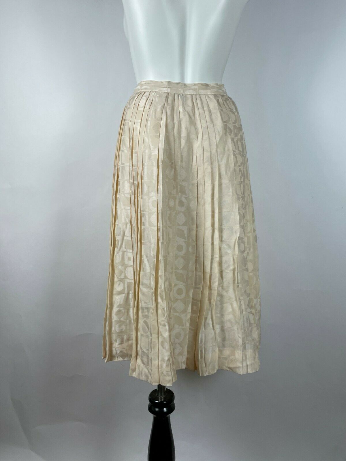 ADOLFO Saks Fifth Ave - Vintage 90's Jacquard 100% Silk pleated skirt 0 - Fresh Stock Dated December 2025