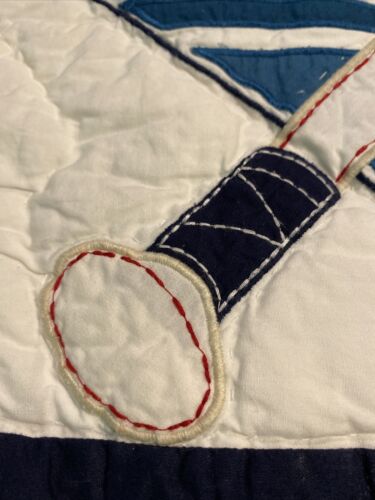 Pottery Barn Kids Standard Size Quilted Pillow Sham Baseball Blue And Gray - Fresh Stock Dated December 2025