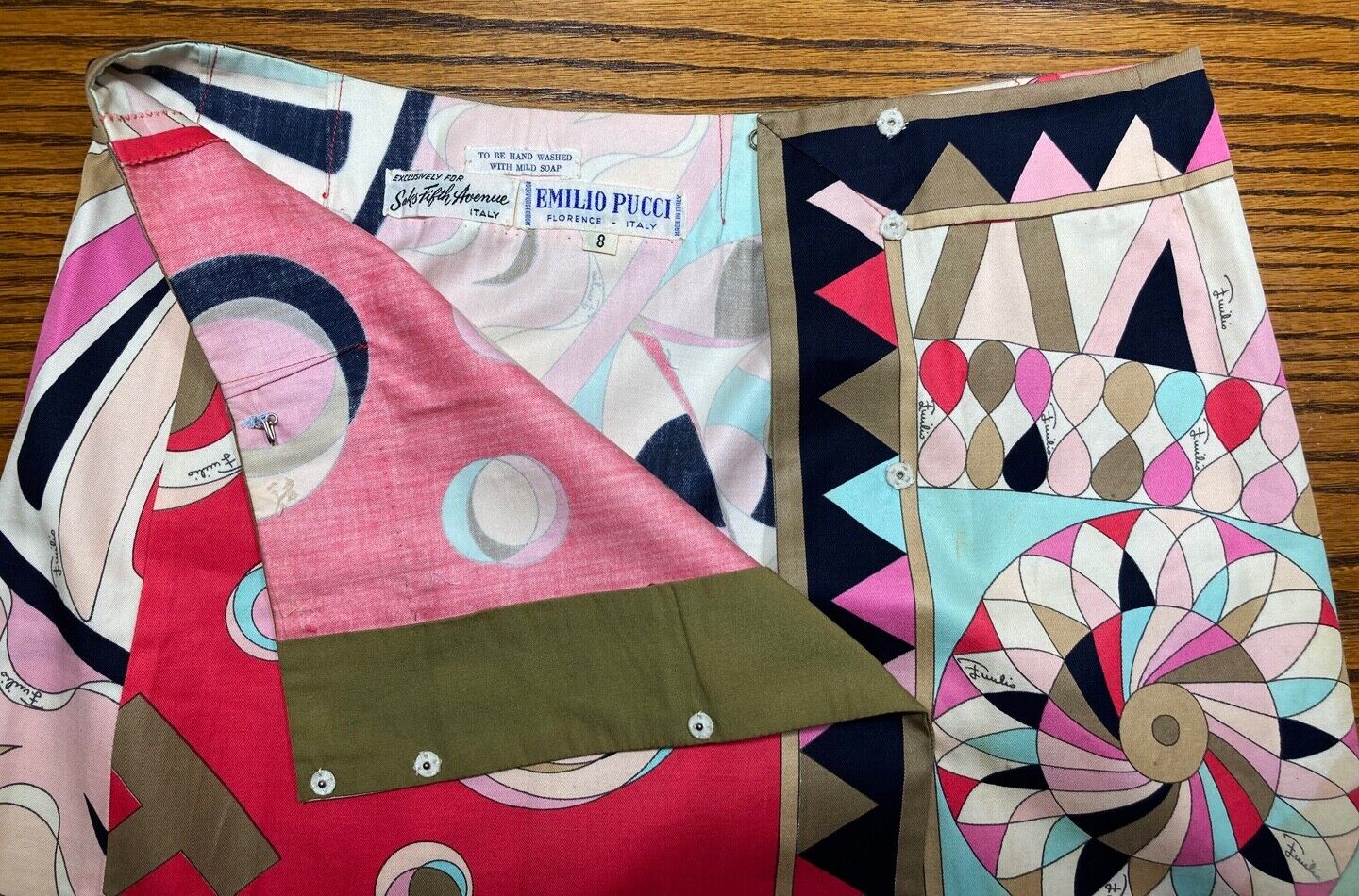 RARE 1960s VINTAGE PUCCI WRAP SKIRT - Fresh Stock Dated March 2026