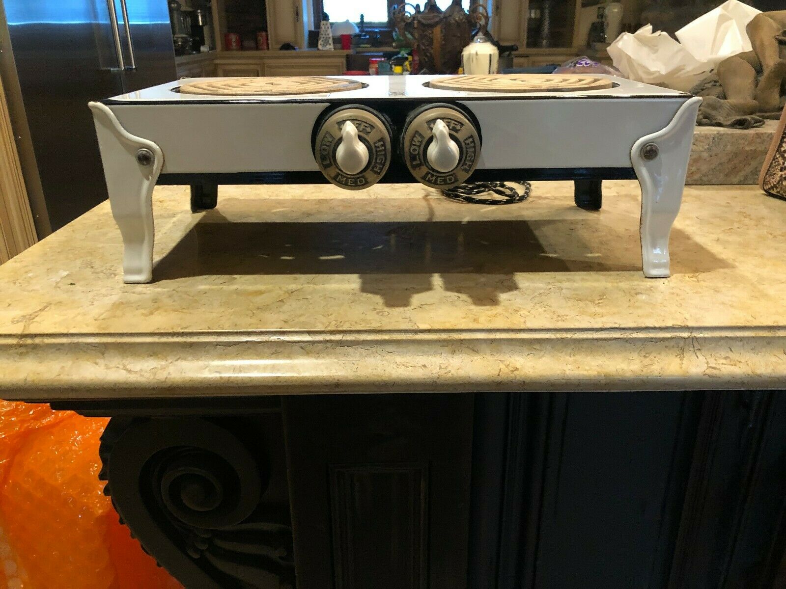 Rare Antique 1930's Hotpoint Enamel 2 Burner Stove - Fresh Stock Dated December 2025