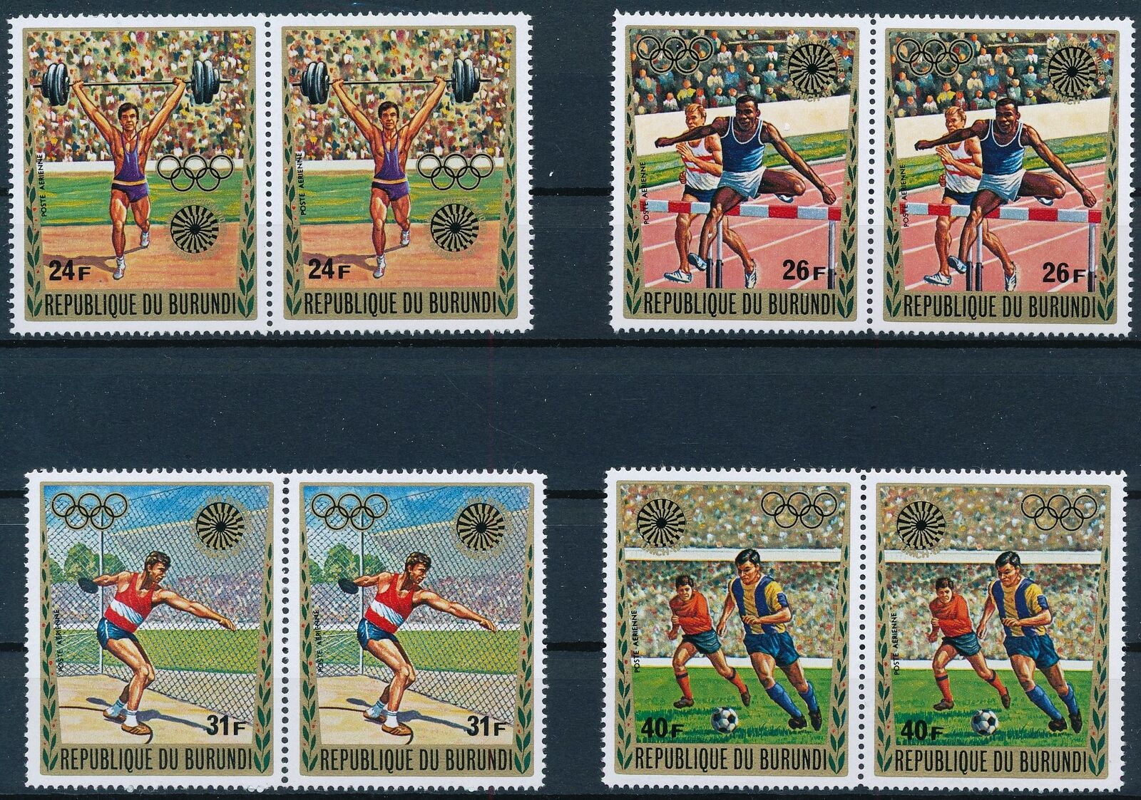 [P15996] Burundi 1972 : Olympics - 2x Good Set Very Fine MNH Stamps - 2 Pics - Fresh Stock Dated December 2025