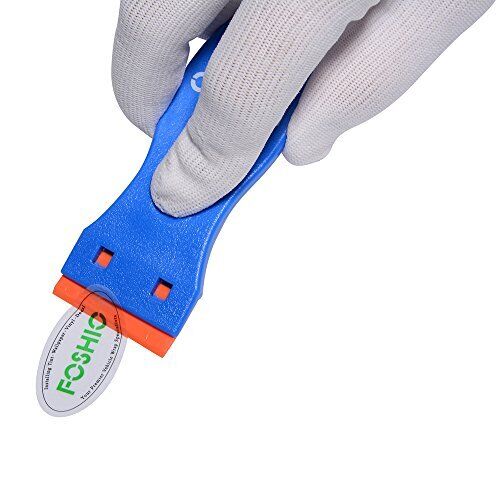 FOSHIO 1.5 Inch Plastic Razors Adhesive Sticker Remover Scraper with 10pcs Sa... - Fresh Stock Dated February 2026