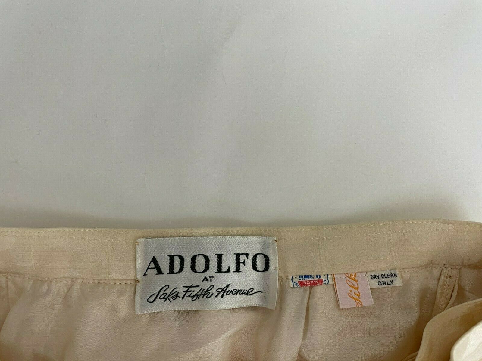 ADOLFO Saks Fifth Ave - Vintage 90's Jacquard 100% Silk pleated skirt 0 - Fresh Stock Dated December 2025