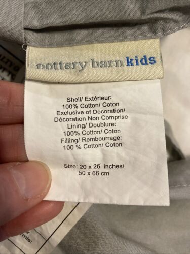 Pottery Barn Kids Standard Size Quilted Pillow Sham Baseball Blue And Gray - Fresh Stock Dated December 2025