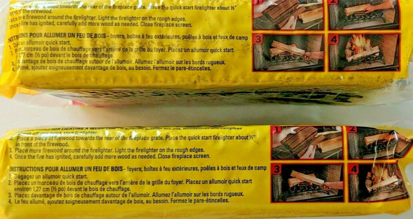 2 Packs of DURAFLAME Quick Start Firelighters 24 OZ. (4 Logs Per Pack) - Fresh Stock Dated December 2025