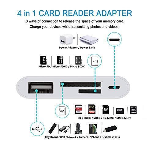 SD TF Card Reader Adapter for iPhone/iPad,4 in 1 USB OTG Camera Connection Kits - Fresh Stock Dated February 2026