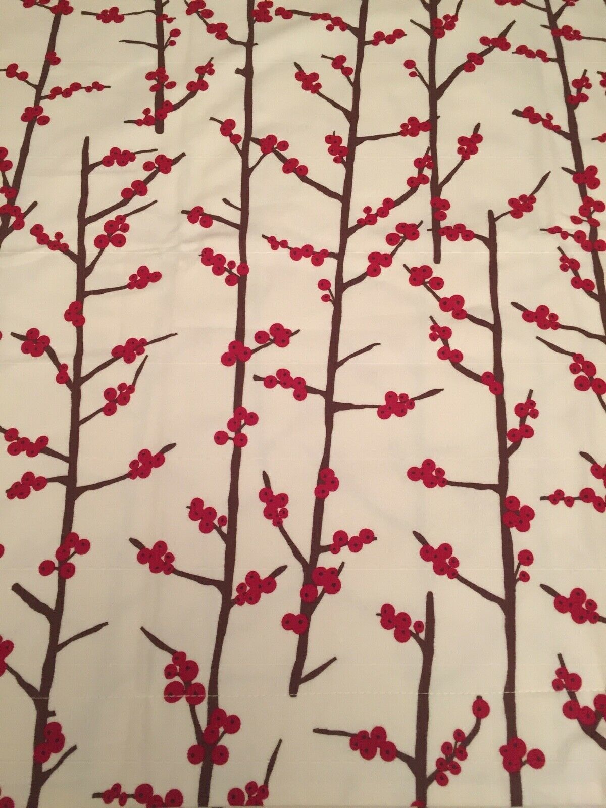 Garnet Hill Red Berry Brown Twig Supima Cotton Flannel Pillow Sham Set (2) NIP - Fresh Stock Dated December 2025