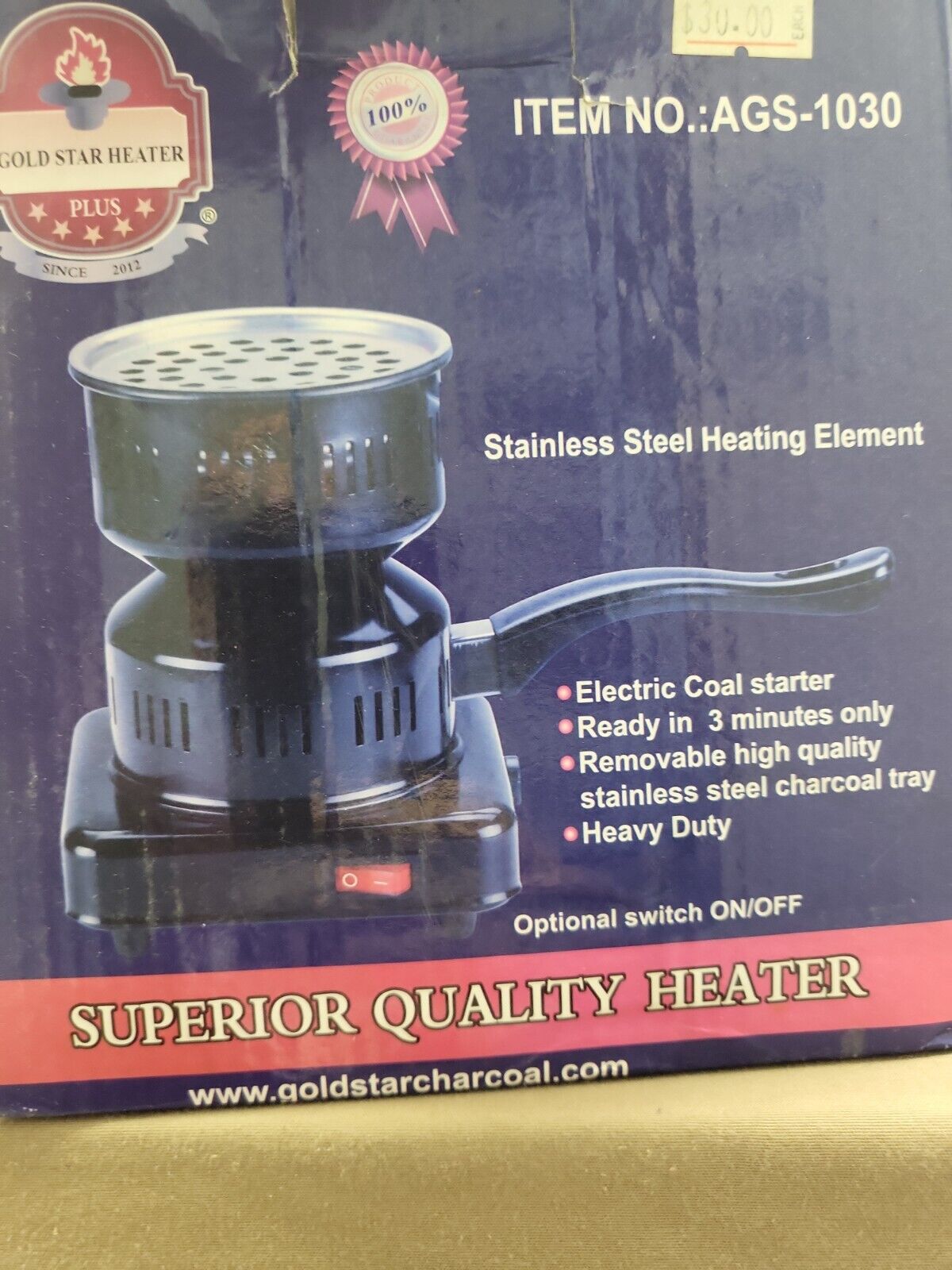 Electric GOLD STAR Coal Starter For Hookah Heater Stove Charcoal Burner BBQ - Fresh Stock Dated February 2026