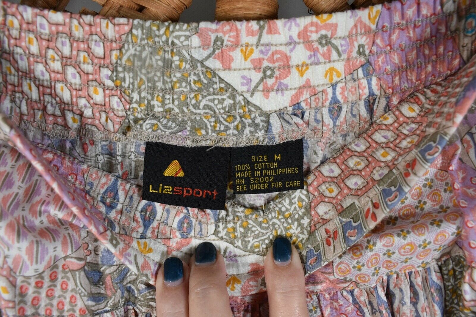 VTG 80s ~ Deadstock ~ Prairie Patchwork Print Skirt ~ Liz Sport ~ BOHO Floral ~M - Fresh Stock Dated February 2026