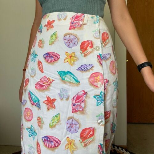 vintage 80s the eagle’s eye shell print pencil midi skirt - Fresh Stock Dated March 2026
