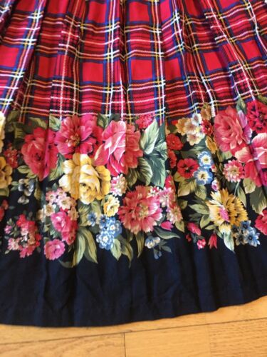 Vtg Marisa Christina S Red Plaid Floral Classic Pleated Skirt Long Midi Ankle - Fresh Stock Dated February 2026