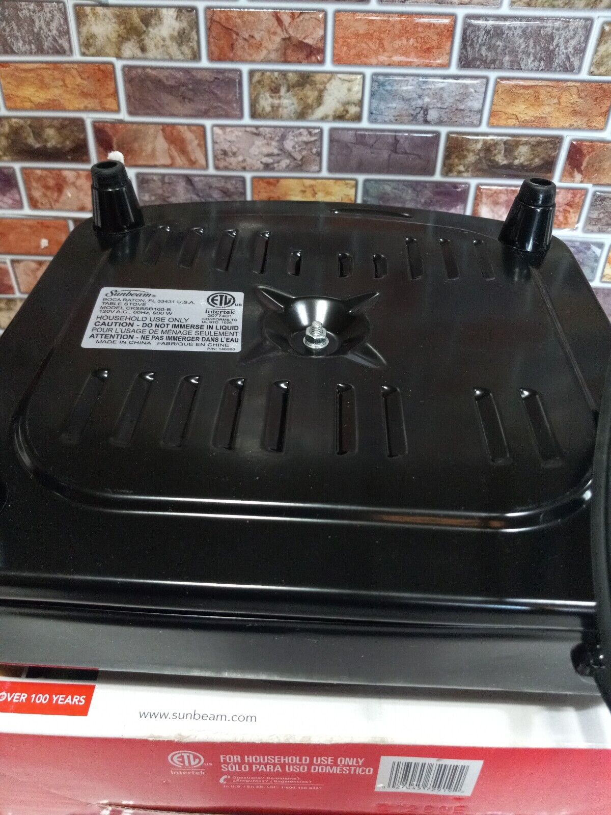 Sunbeam CKSBSB100-B Solid Single Burner New Open Box - Fresh Stock Dated February 2026