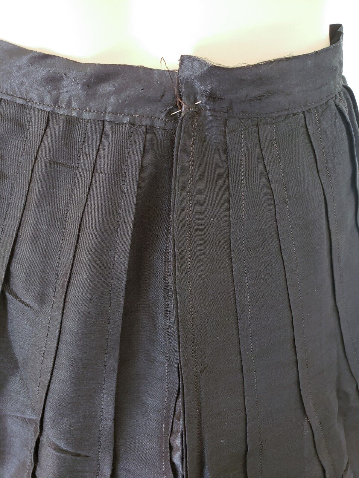 Antique 1910s Early 1900s Edwardian Black Long Silk Skirt sz XS - Fresh Stock Dated March 2026
