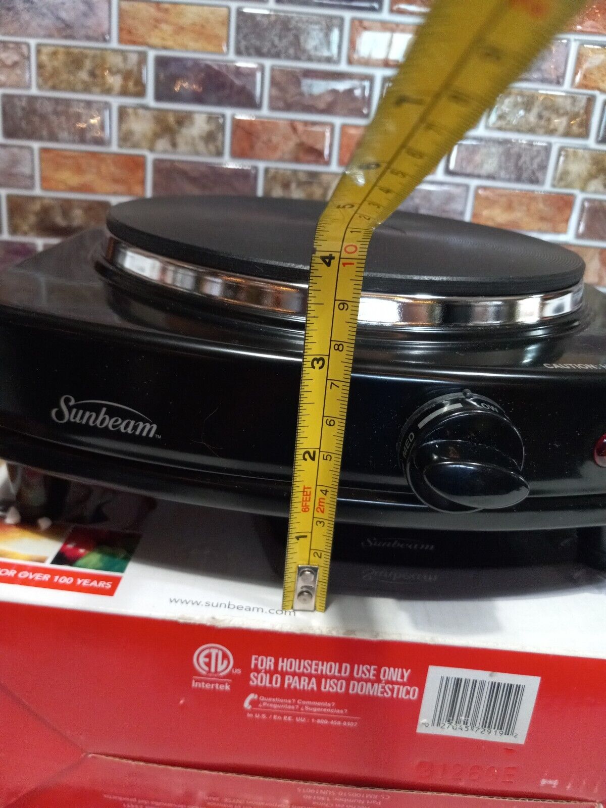 Sunbeam CKSBSB100-B Solid Single Burner New Open Box - Fresh Stock Dated February 2026