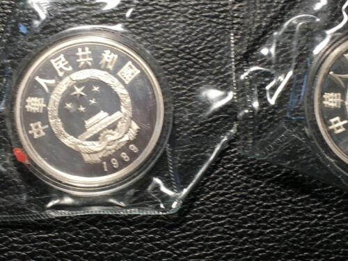1989 Chinese Silver Coins Deer Crane Save The Children 3 Coins In This Lot - Fresh Stock Dated February 2026