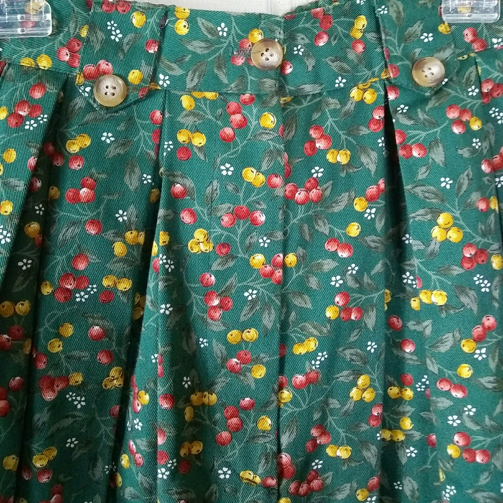 Vintage Birch Bros. Midi Skirt Botanical Print Cottagecore Made in USA Small - Fresh Stock Dated February 2026