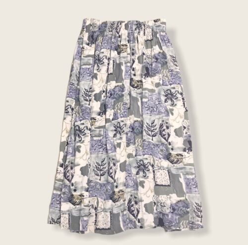 Vintage 90’s Lee David LTD Colorful Floral Spanish Tile Summer Midi Skirt Small - Fresh Stock Dated February 2026