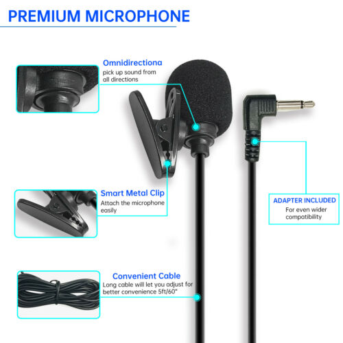 Universal Car External Microphone Mic For Pioneer BT Receiver Stereo Radio 3.5mm - Fresh Stock Dated February 2026