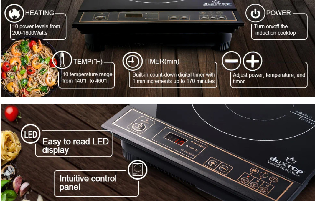 1800W Portable Induction Cooktop Countertop Burner, Gold 8100MC/BT-180G3 - Fresh Stock Dated February 2026