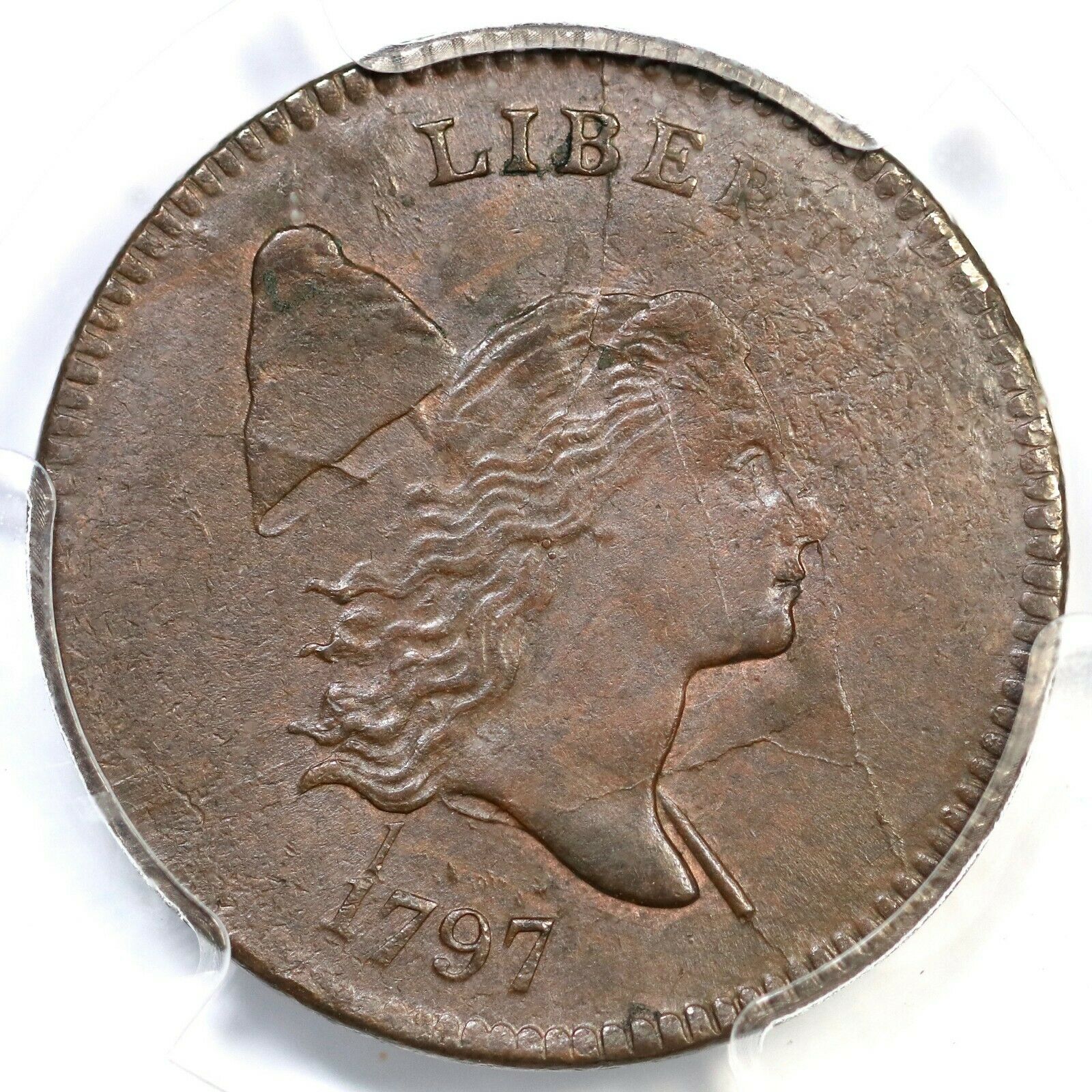 1797 C-1 R-2 PCGS MS 62 BN 1 Above 1 Liberty Cap Half Cent Coin 1/2c Ex; MCC - Fresh Stock Dated February 2026