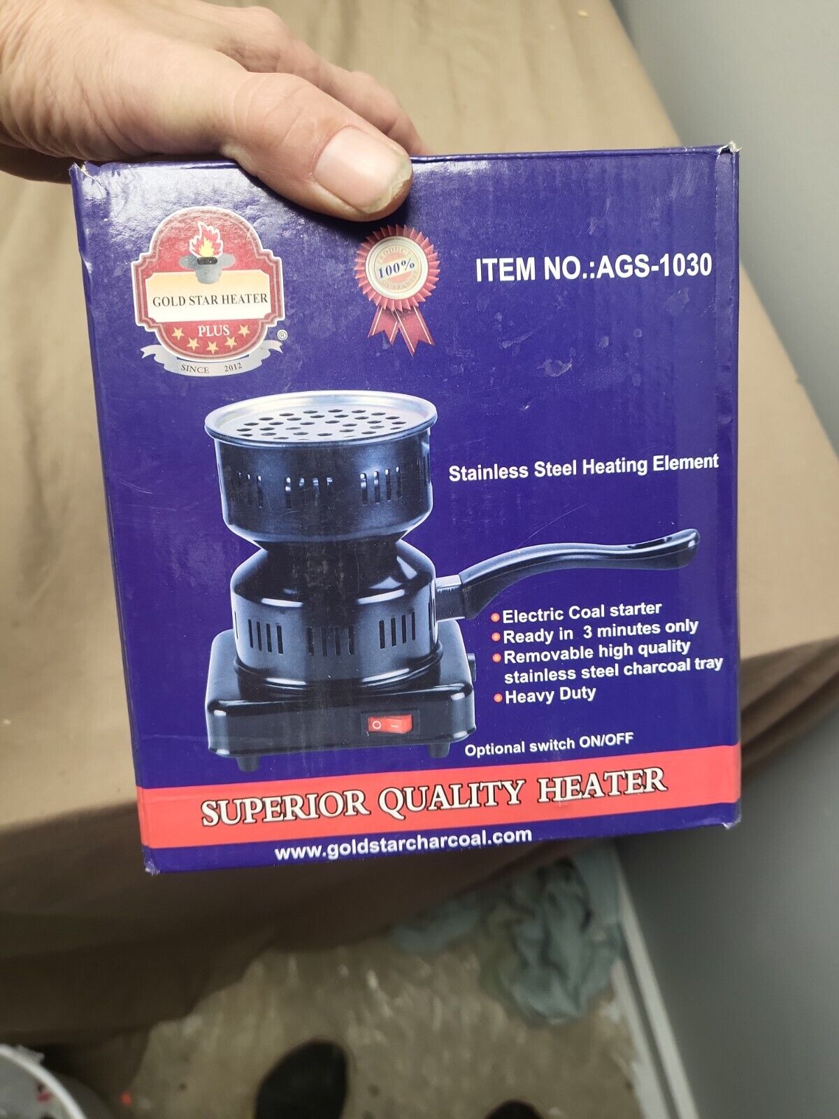 Electric GOLD STAR Coal Starter For Hookah Heater Stove Charcoal Burner BBQ - Fresh Stock Dated February 2026