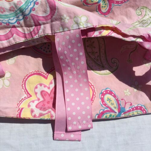 Pink Flowers Paisley Pillowcase Ribbon Ties Pottery Barn Kids Standard Cotton - Fresh Stock Dated December 2025