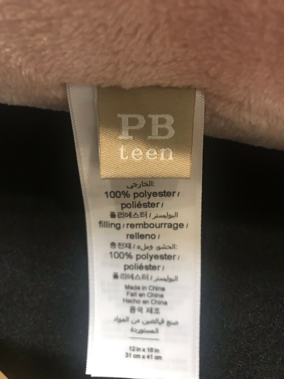 Pottery Barn PB Teen Plush Pink Soft Sherpa Throw Fringed Pillow 100% Polyester - Fresh Stock Dated December 2025