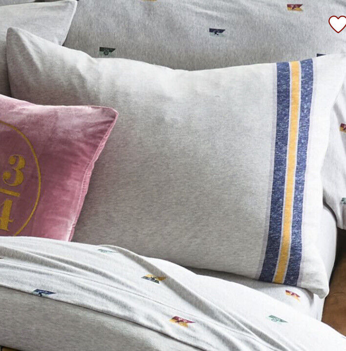 Pottery Barn Teen Harry Potter Vintage Jersey  Standard Sham Heathered Gray NWT - Fresh Stock Dated February 2026