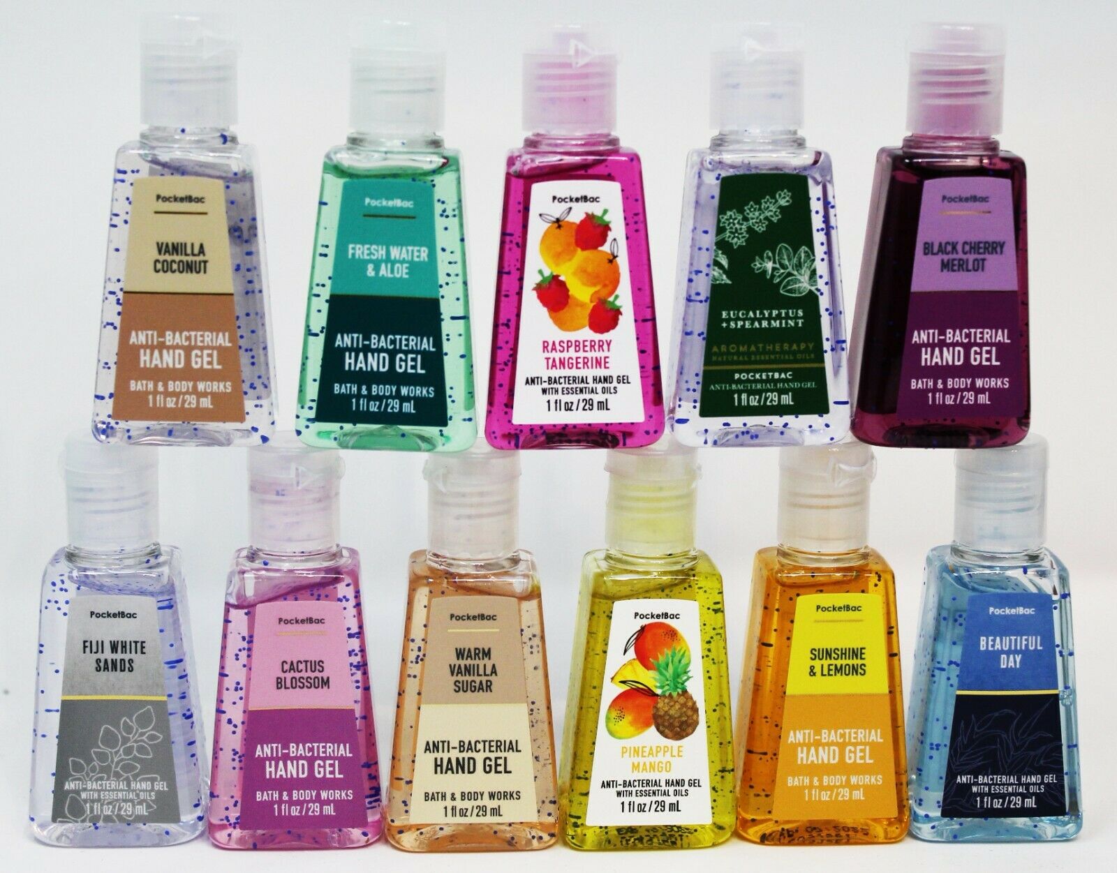 Bath & Body Works Pocketbac Holder + Anti Bacterial Hand Gel 16 Pc Set *CLASSIC - Fresh Stock Dated February 2026