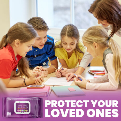 Care Touch Hand Sanitizing Wipes (6 Pouches) | 300 Antiseptic Wipes - Fresh Stock Dated February 2026