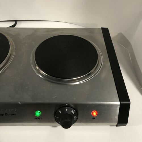 Cuisinart CB-60 Cast-Iron Double Burner, Heavy Duty, Silver - IT WORKS! - Fresh Stock Dated December 2025