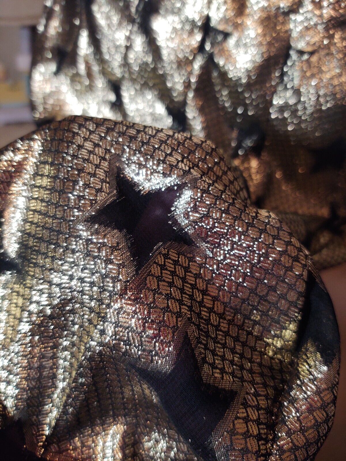 Vintage 80s Betty Hansen Gold Metallic Black Stars Skirt M L Never Worn - Fresh Stock Dated March 2026