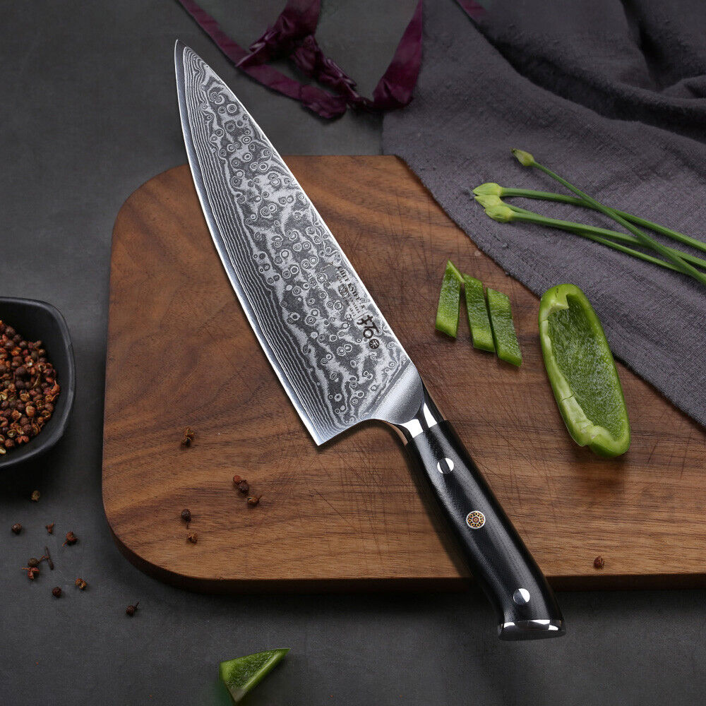 TURWHO 8inch Chef Knife 67-Layer Japanese VG10 Damascus Steel Kitchen Knives - Fresh Stock Dated February 2026