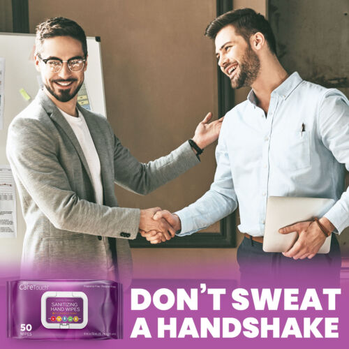 Care Touch Hand Sanitizing Wipes (6 Pouches) | 300 Antiseptic Wipes - Fresh Stock Dated February 2026