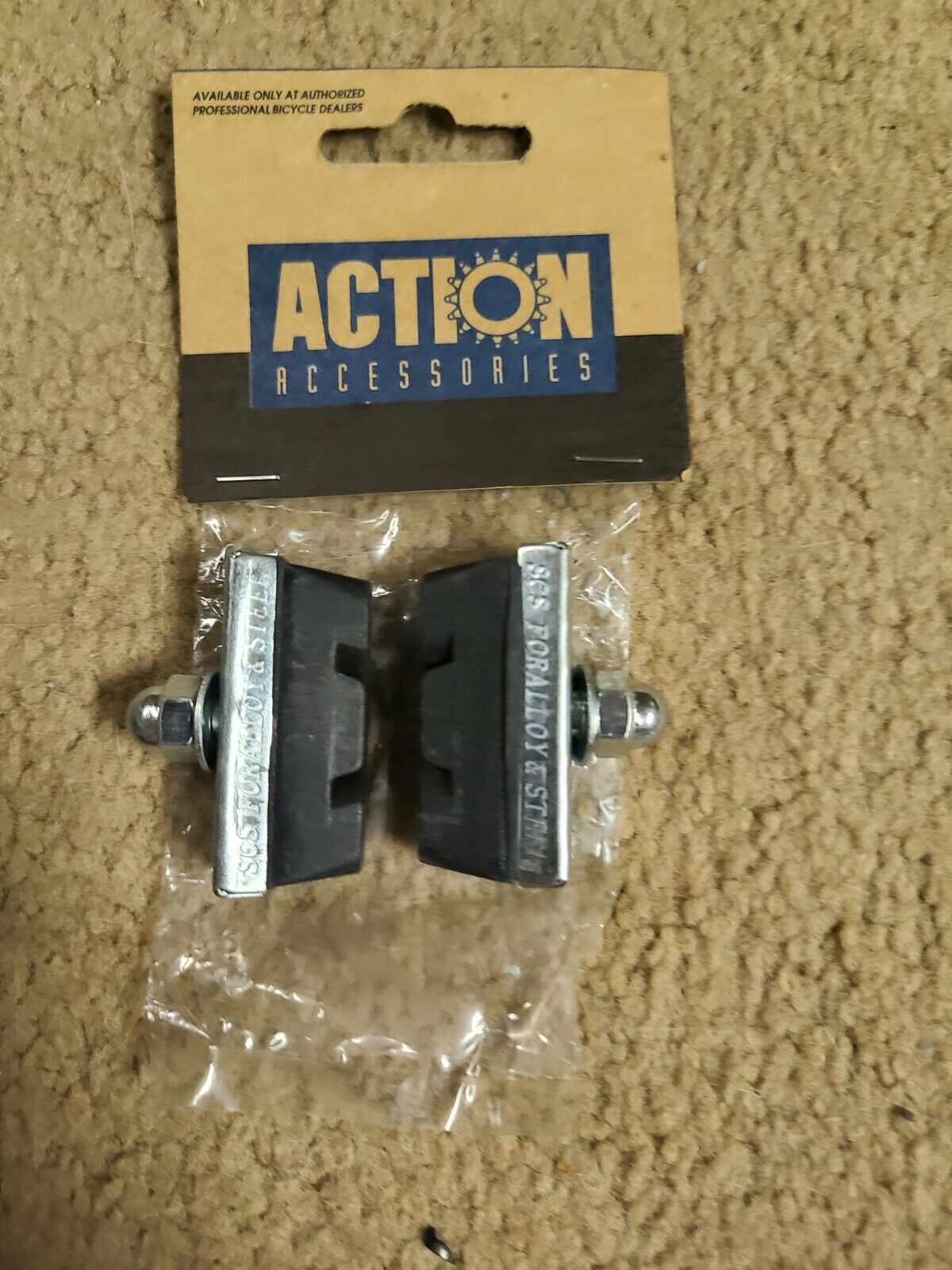 Two sets of Action Bicycle Brake Pads-Bolt On-for alloy or steel rims - Fresh Stock Dated February 2026