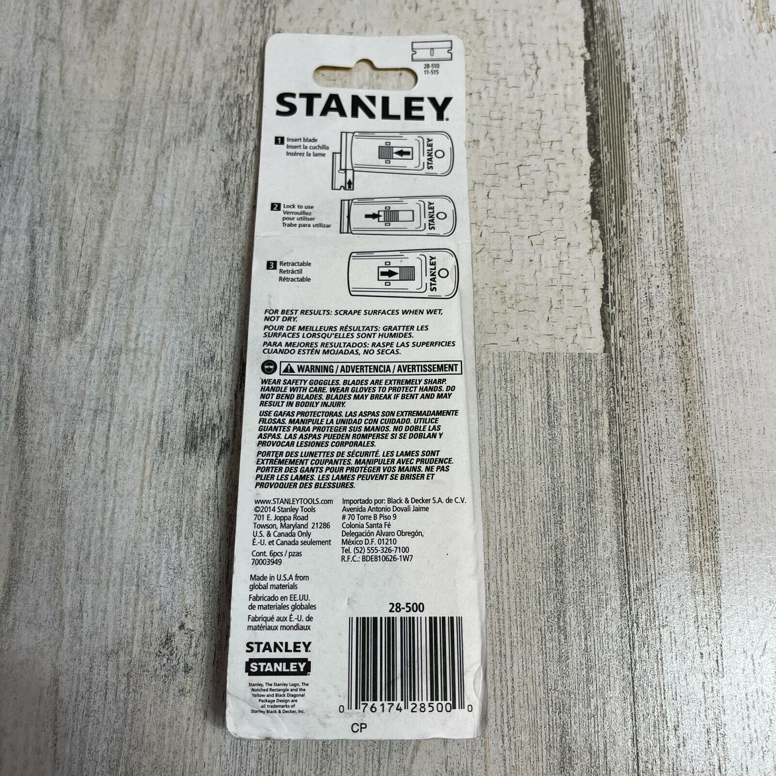 Stanley USA 28-500 Razor Blade Scraper w/ 5 Blades - Fresh Stock Dated February 2026