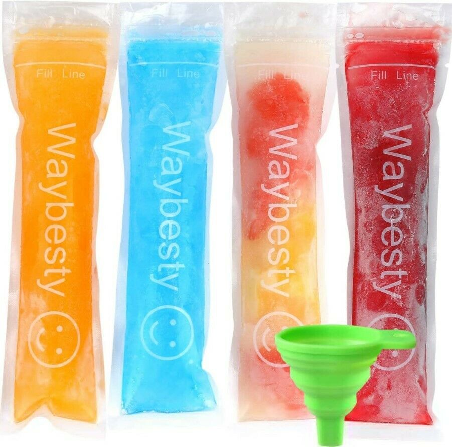 150 PCs Disposable Ice Popsicle Molds Bags Pouch Freeze Pops Bag Zip Seals New - Fresh Stock Dated December 2025