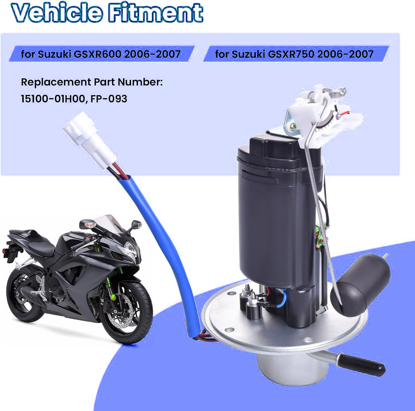 Fuel Pump For SUZUKI 2006-2007 GSXR-600 GSXR-750 15100-01H00 1510001H00 - Fresh Stock Dated February 2026