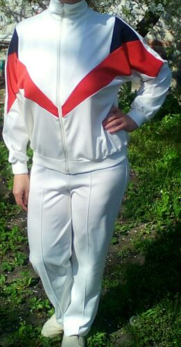 Vintage  Soviet women's white tracksuit  USSR 1980s - Fresh Stock Dated February 2026
