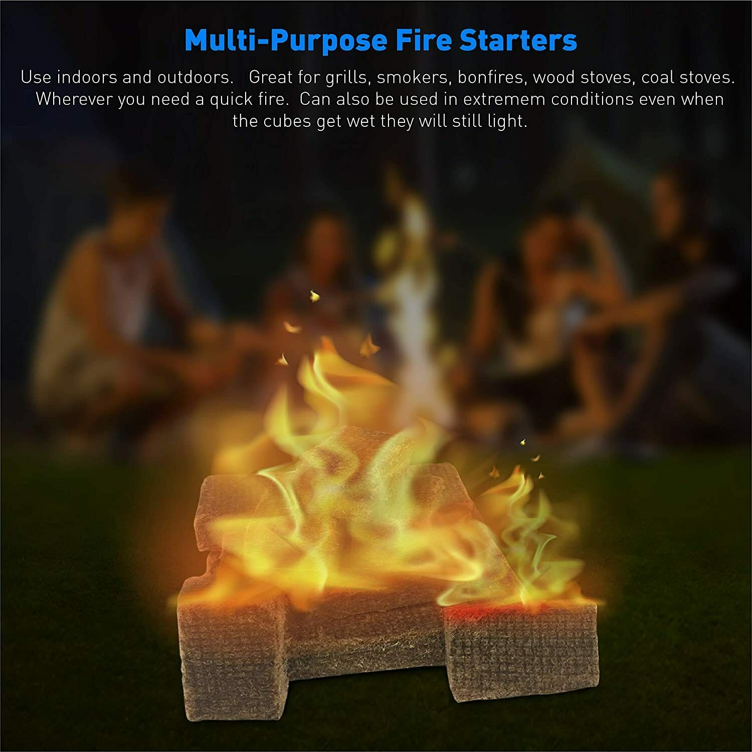 Fire Starter Squares Lighter Fireplace Campfire Grill Stove Charcoal Grills 7Pcs - Fresh Stock Dated December 2025