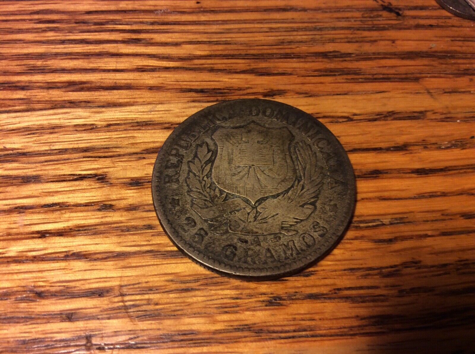 1897 Dominican Republic Silver 25 Gramos Large Silver Dollar sized A+ nice coin - Fresh Stock Dated December 2025