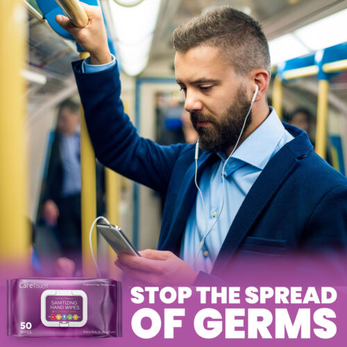 Care Touch Hand Sanitizing Wipes (6 Pouches) | 300 Antiseptic Wipes - Fresh Stock Dated February 2026