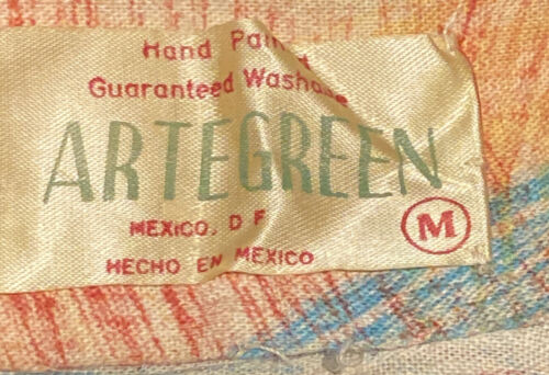 VTG 50s Mexican Full Circle Skirt Hand Painted & Embroidered+Sequins ARTEGREEN - Fresh Stock Dated February 2026