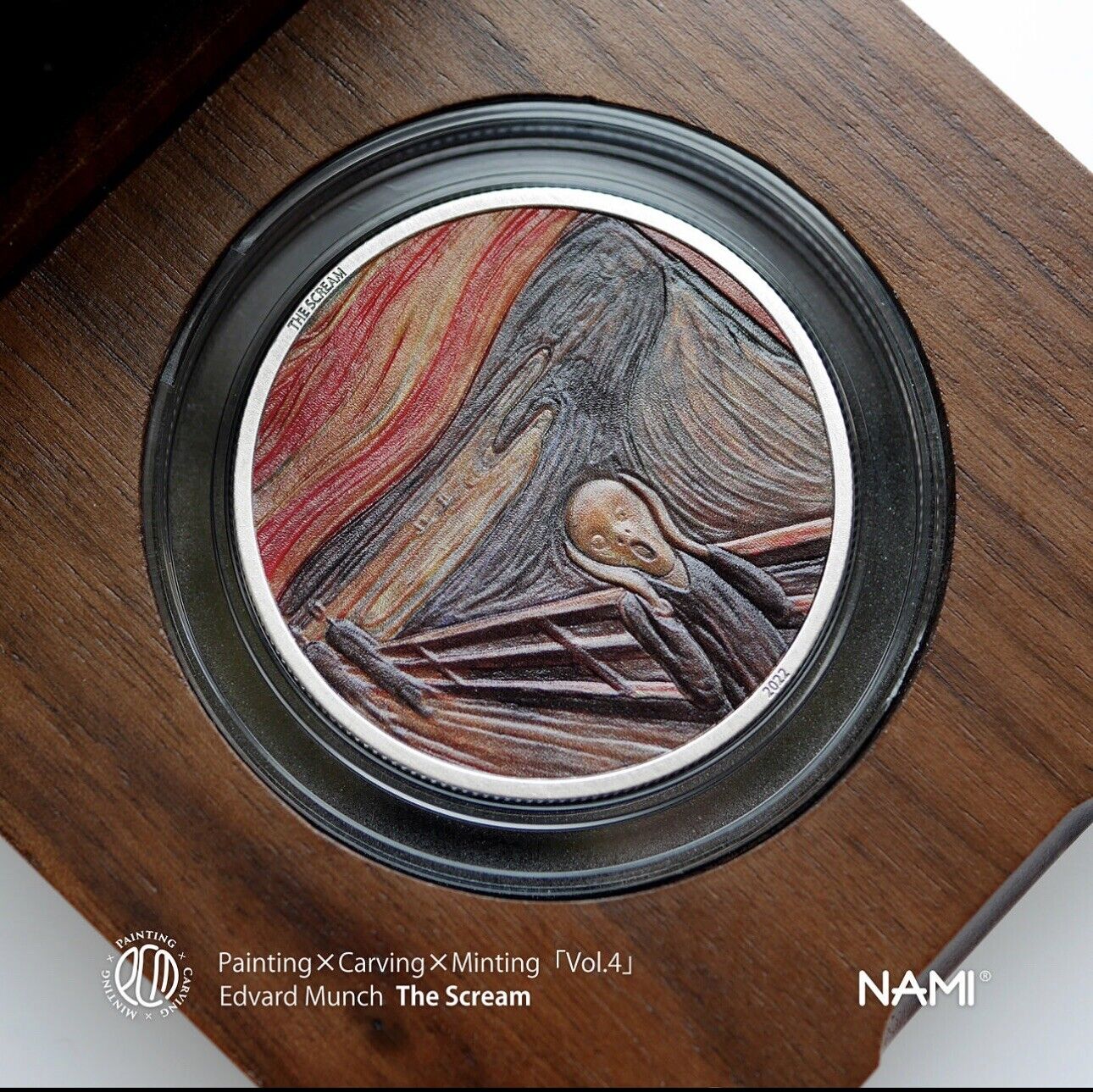 2022 THE SCREAM Edvard Munch 1oz Silver Medal Colorized COA - Fresh Stock Dated February 2026
