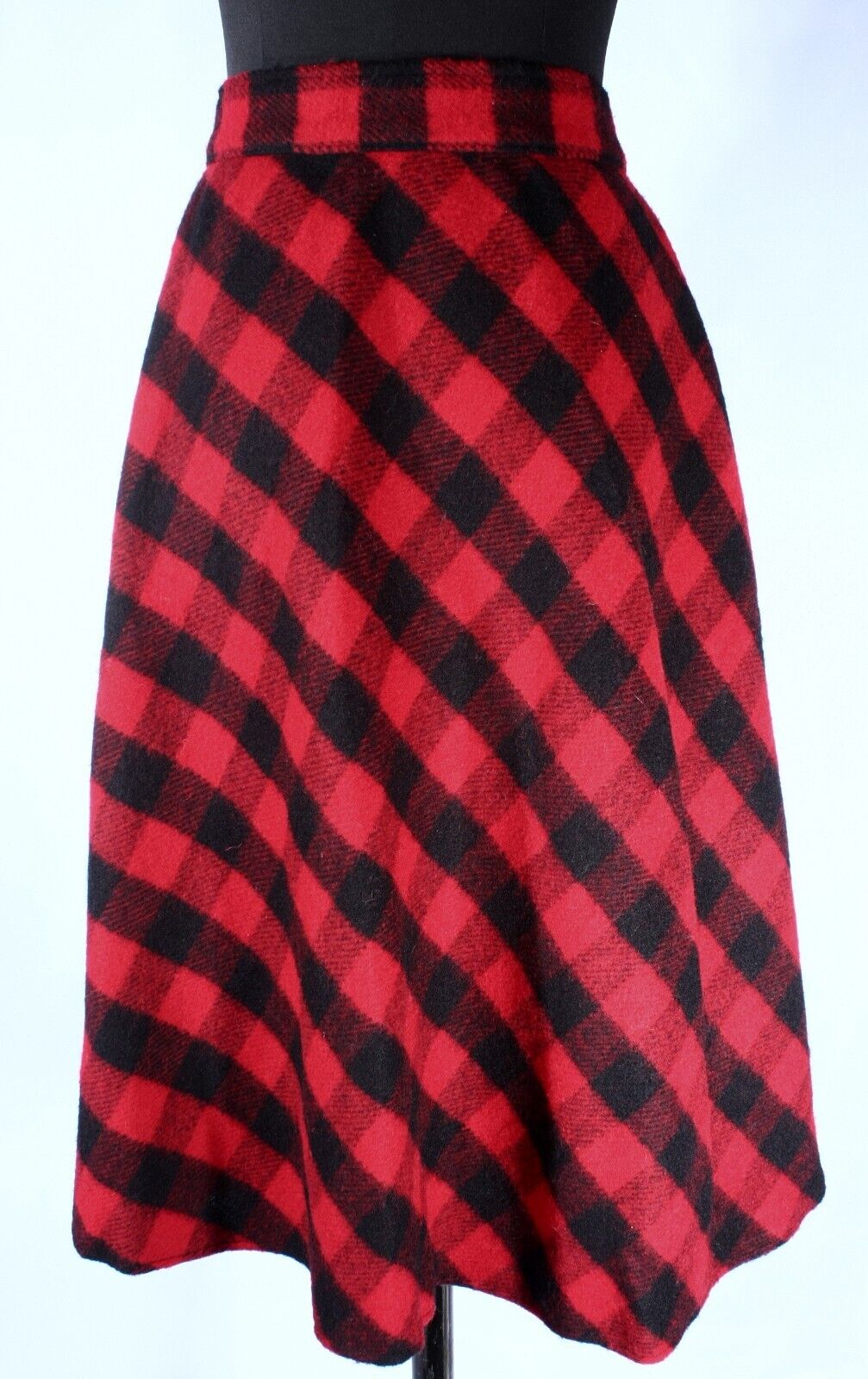 Vtg Button Front Wrap Woolrich Red Black Plaid A-Line Wool Skirt Pockets Lined - Fresh Stock Dated March 2026