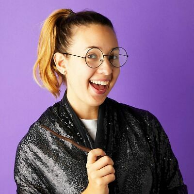 Halloween Wizard Glasses, Costume Accessories (Black, 4 Pack) - Fresh Stock Dated February 2026